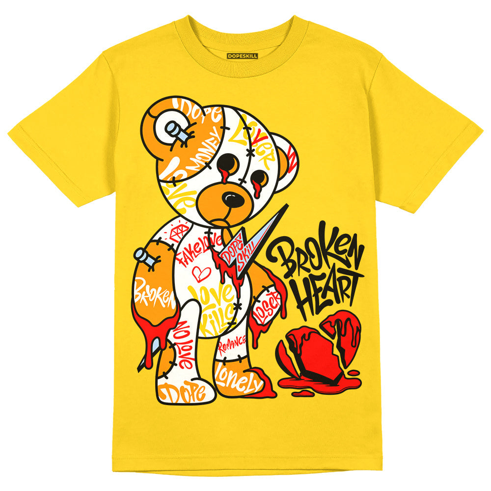 Yellow Ochre 6s DopeSkill Yellow T-shirt Broken Heart Graphic