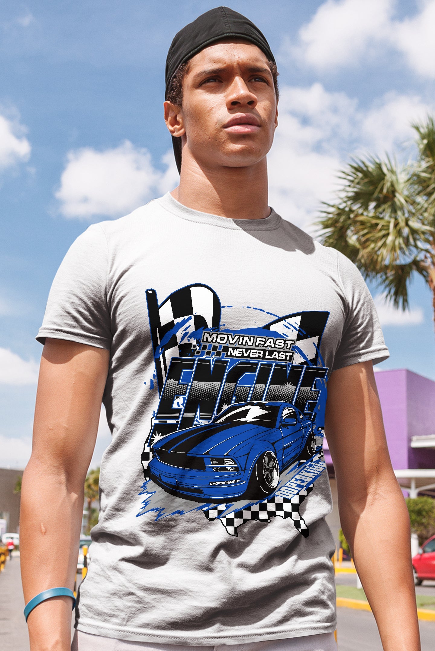 AJ 5 Racer Blue DopeSkill T-Shirt ENGINE Tshirt Graphic