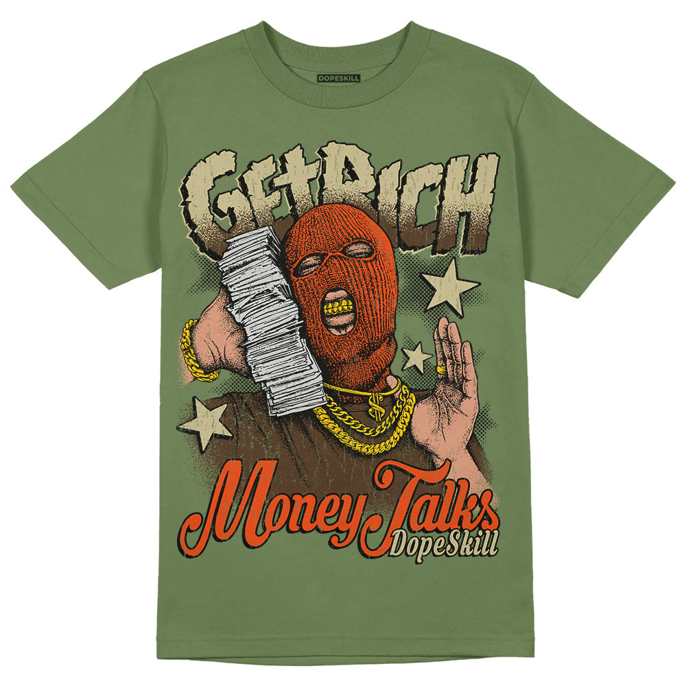 Olive Collection DopeSkill Olive T-shirt Get Rich Graphic