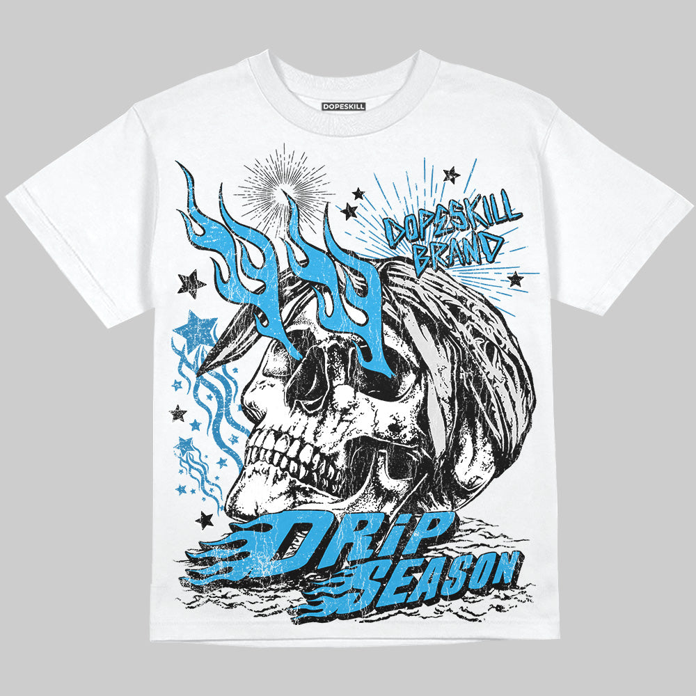 Military Blue 4s DopeSkill Oversize Print T-Shirt Drip Season Graphic