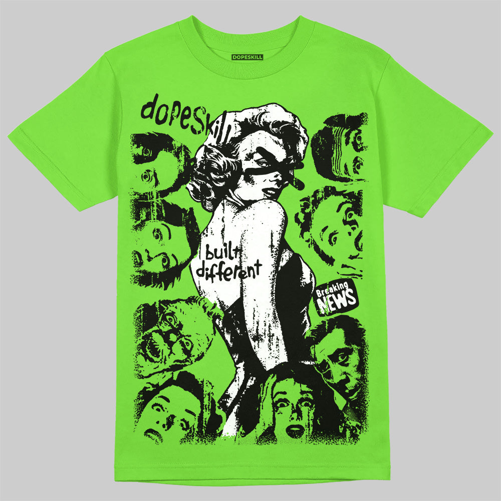 Neon Green Collection DopeSkill T-Shirt Built Different Graphic