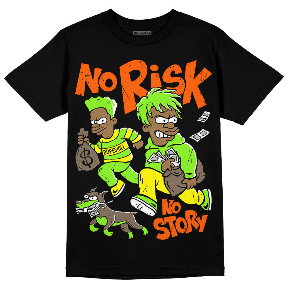 Neon Green Collection DopeSkill T-Shirt No Risk No Story Graphic