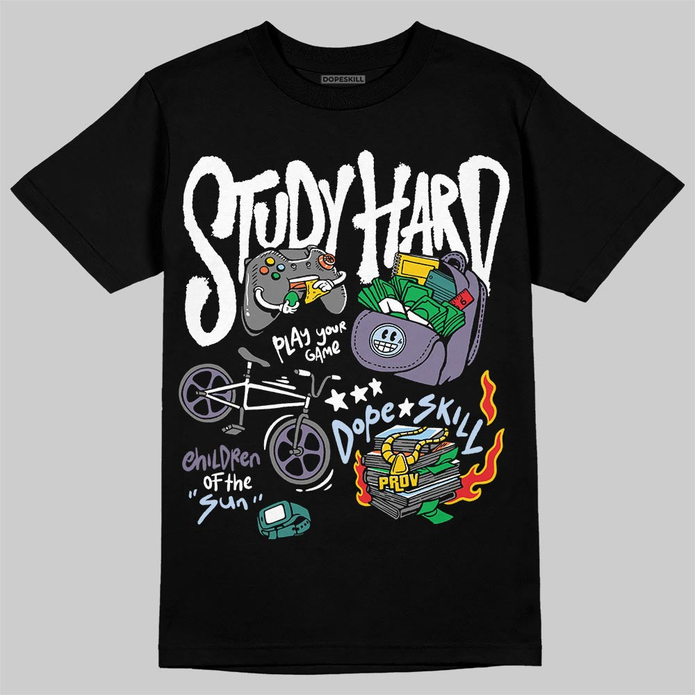 Grape 5s DopeSkill T-Shirt Study Hard Graphic