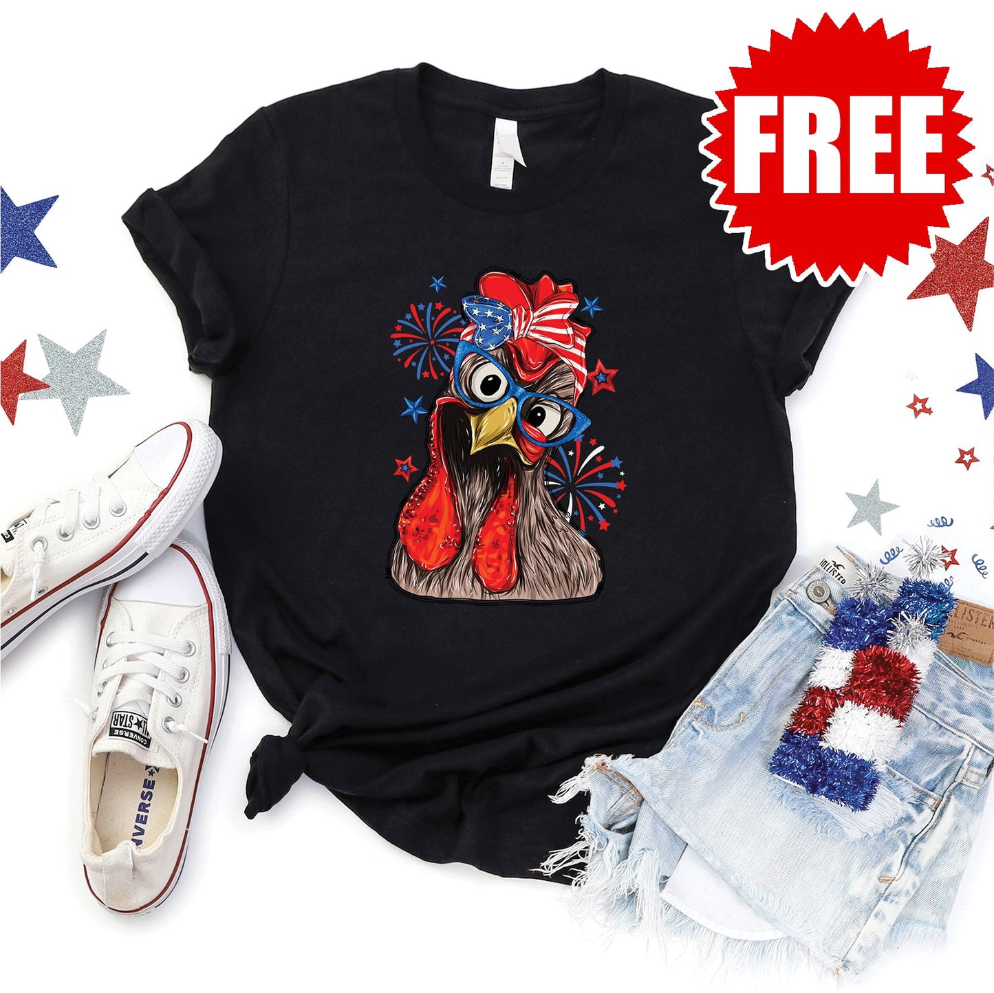 America Chicken Tee - Black - 0