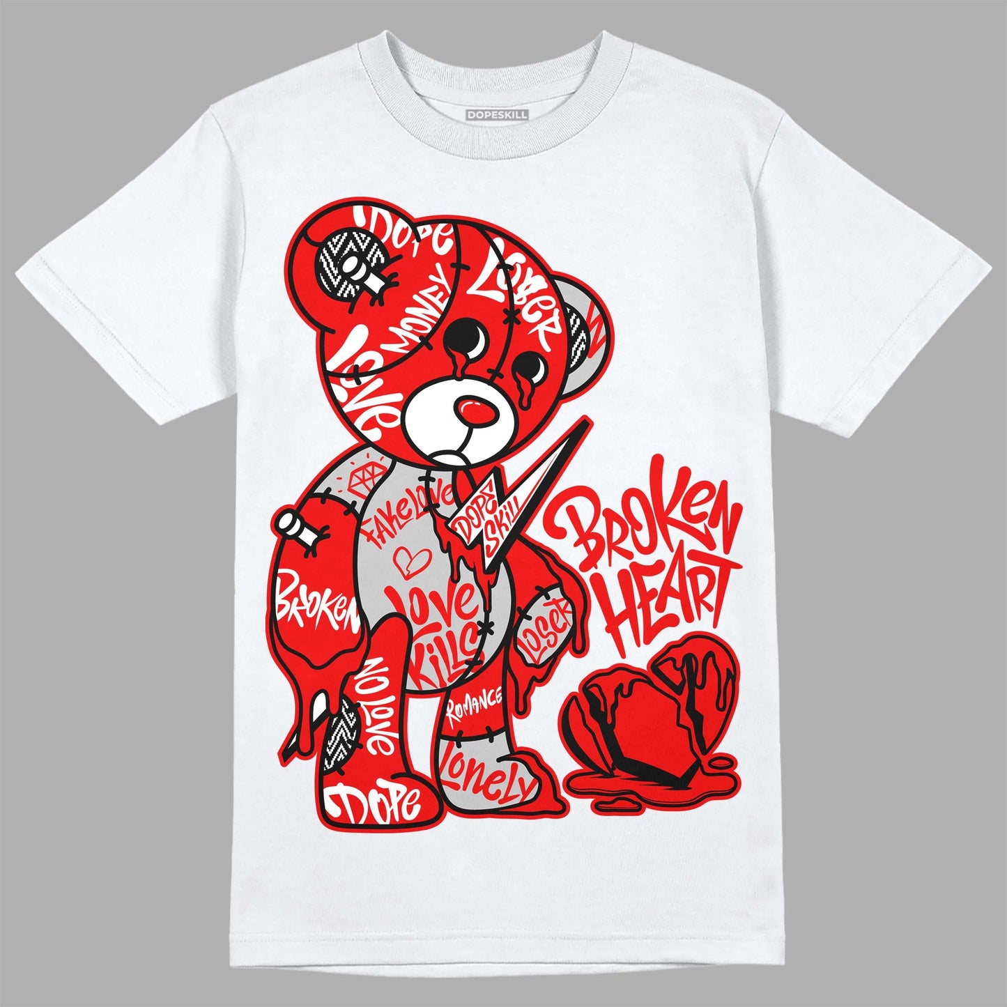 Cherry 12s DopeSkill T-Shirt Broken Heart Graphic