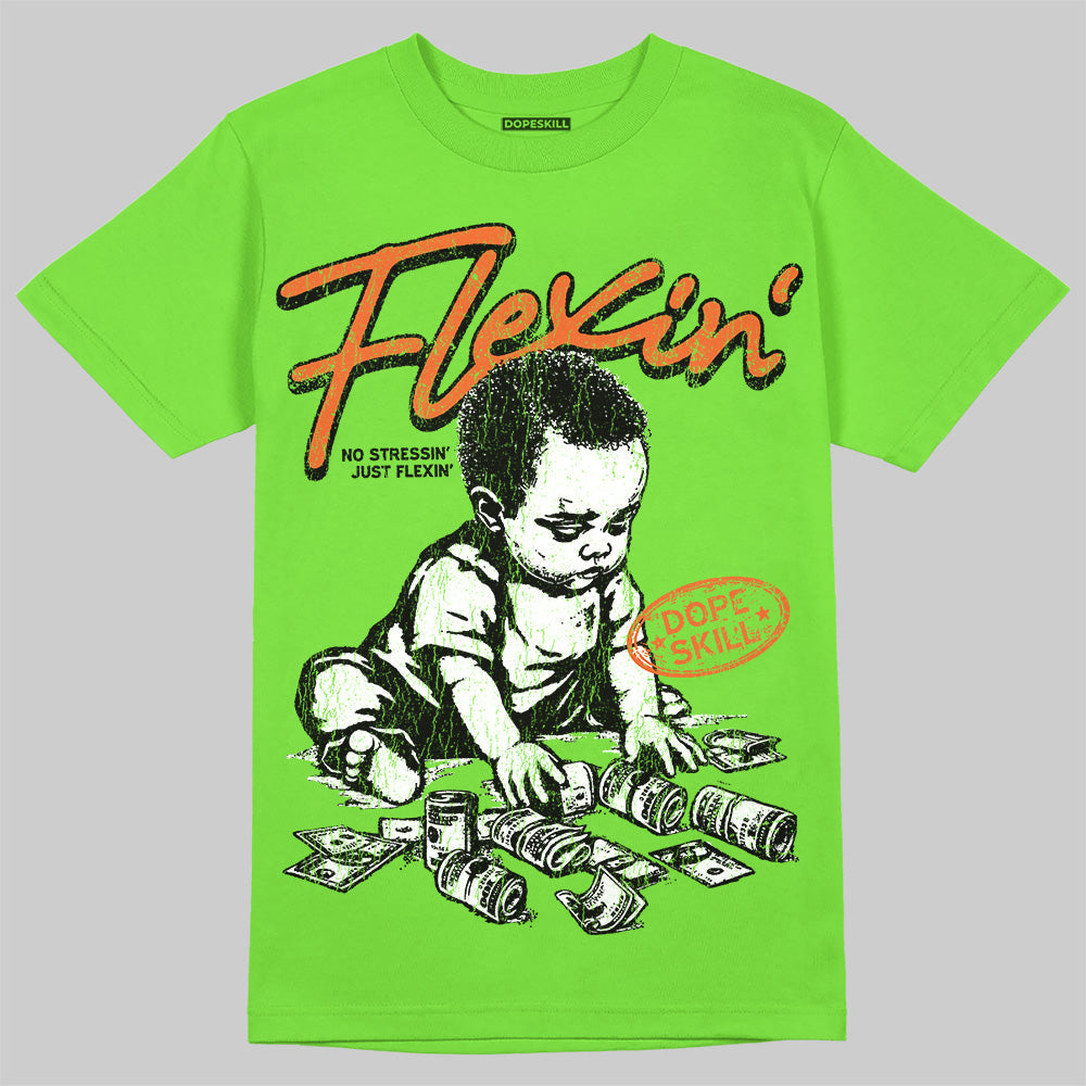 Neon Green Collection DopeSkill T-Shirt Flexin' Graphic