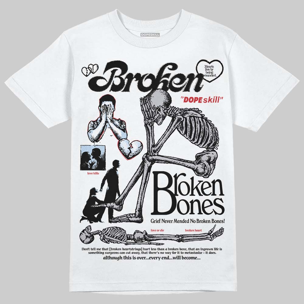 Black Metallic Reimagined 5s DopeSkill T-Shirt Broken Bones Graphic