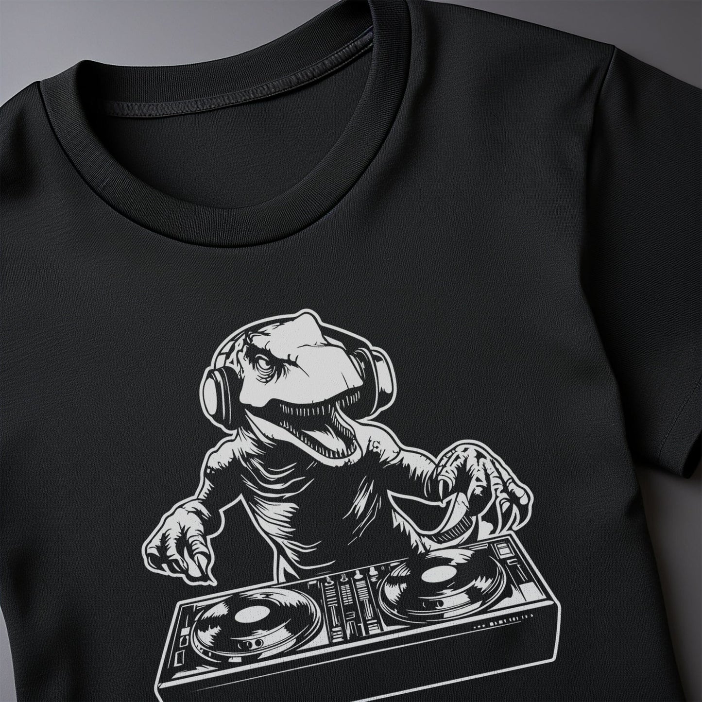 DJ Dino 1 - Turntable Tyrannosaurus T-shirt