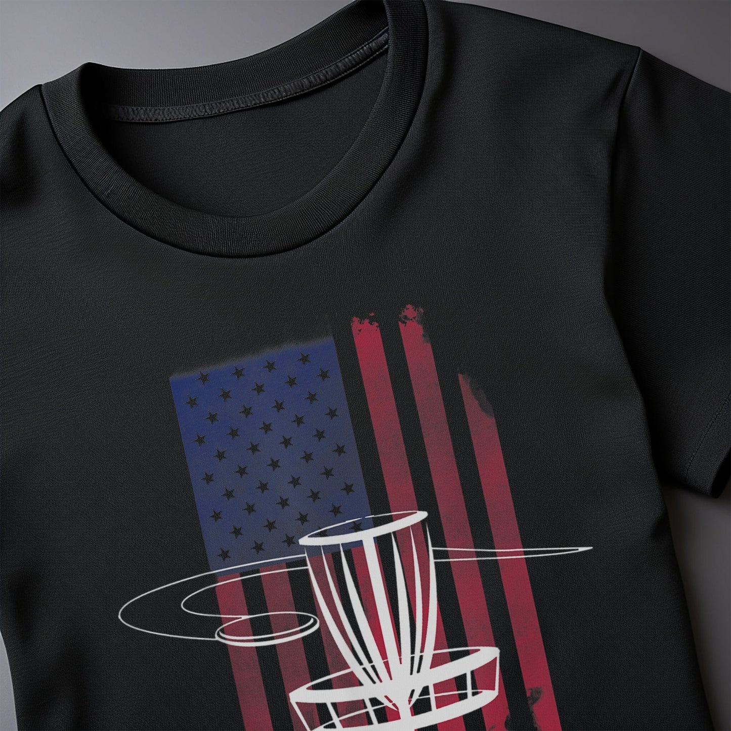 USA Flag Disc Golf T-Shirt Swing