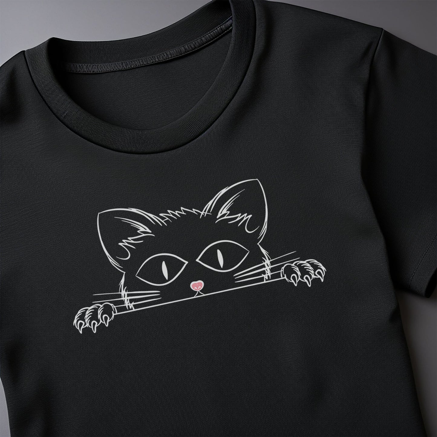 Peeping Cat T-Shirt for the Sneaky