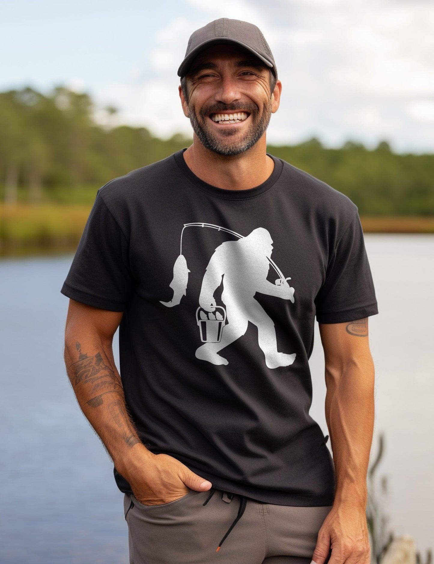 Bigfoot Fishing T-Shirt