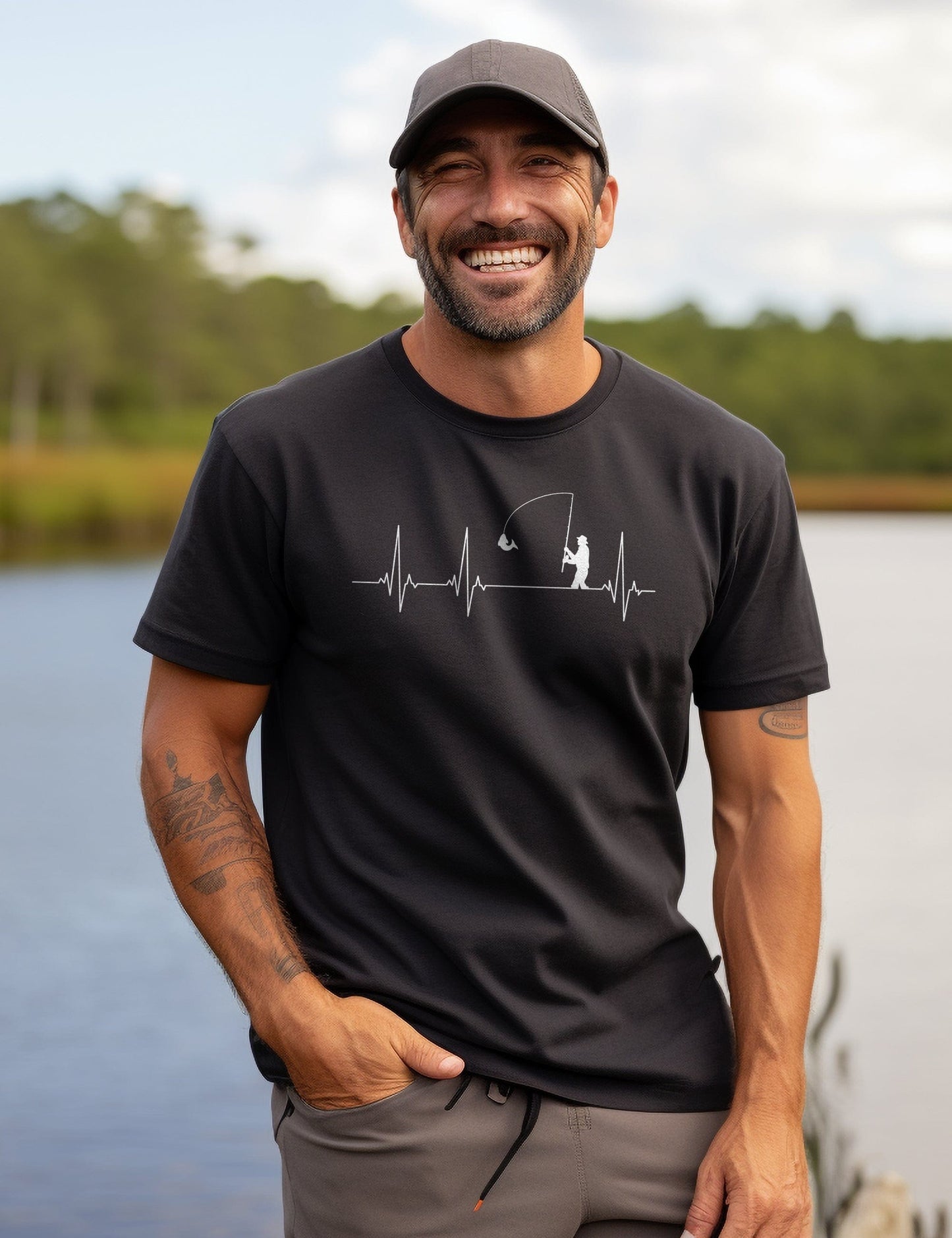 Fishing Heart Beat T-shirt