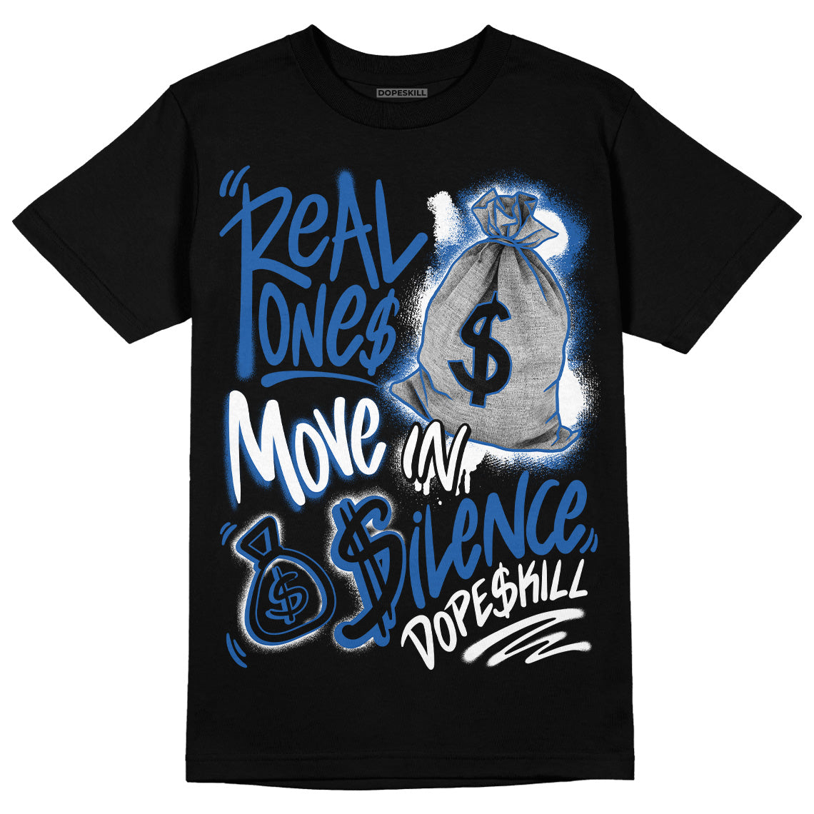 Space Jam 11s DopeSkill T-Shirt Real Ones Move In Silence Graphic