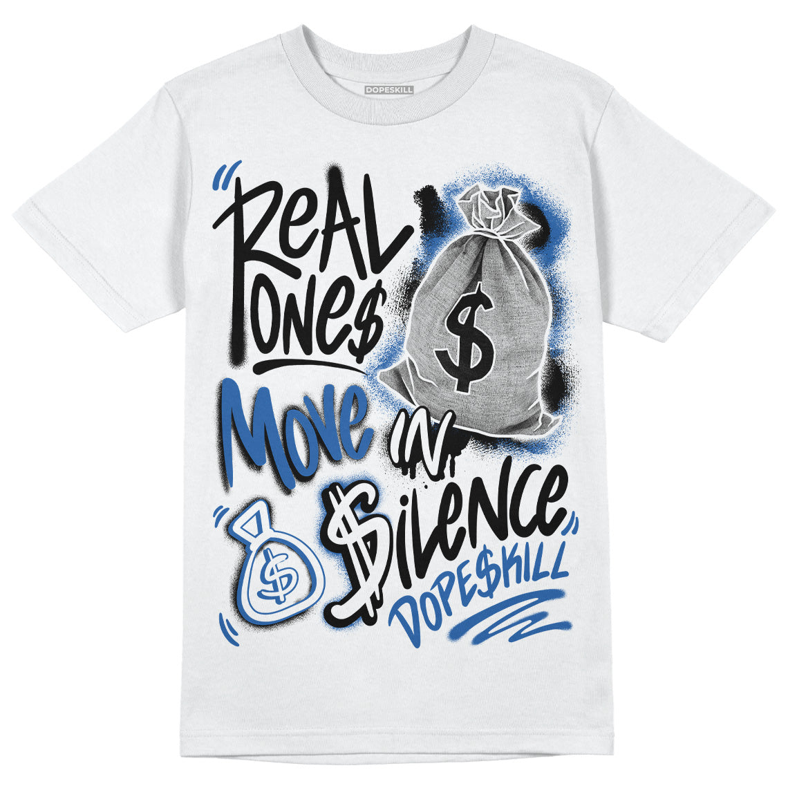 Space Jam 11s DopeSkill T-Shirt Real Ones Move In Silence Graphic