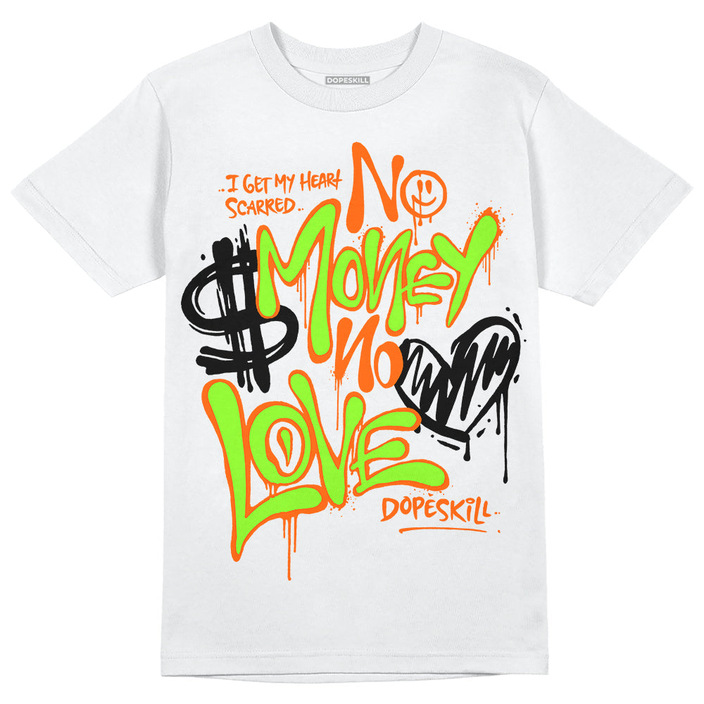 Neon Green Collection DopeSkill T-Shirt No Money No Love Typo Graphic