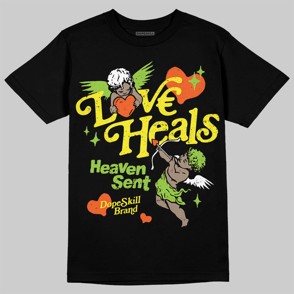 Neon Green Collection DopeSkill T-Shirt New Love Heals Graphic