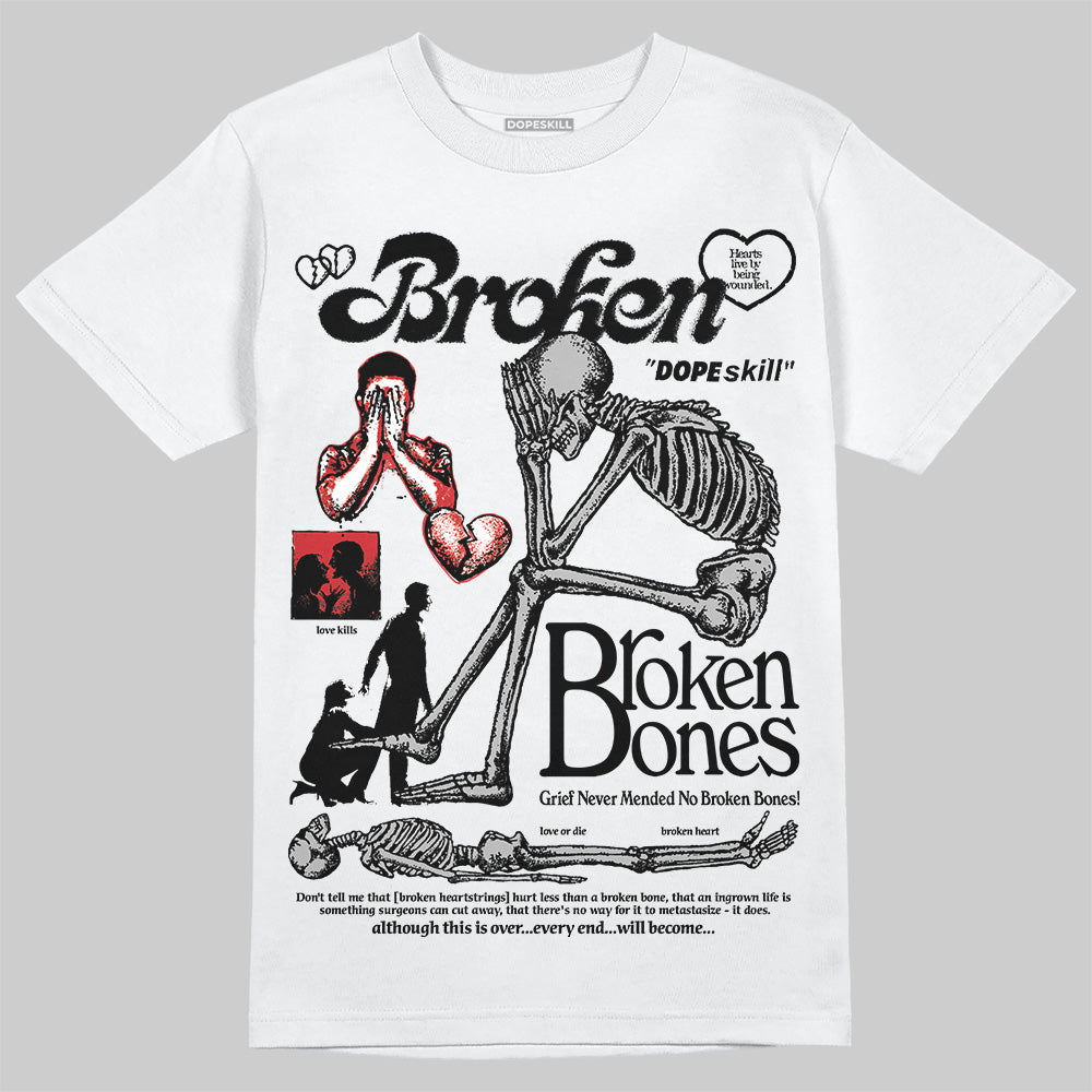 Black Cement 3s DopeSkill T-Shirt Broken Bones Graphic