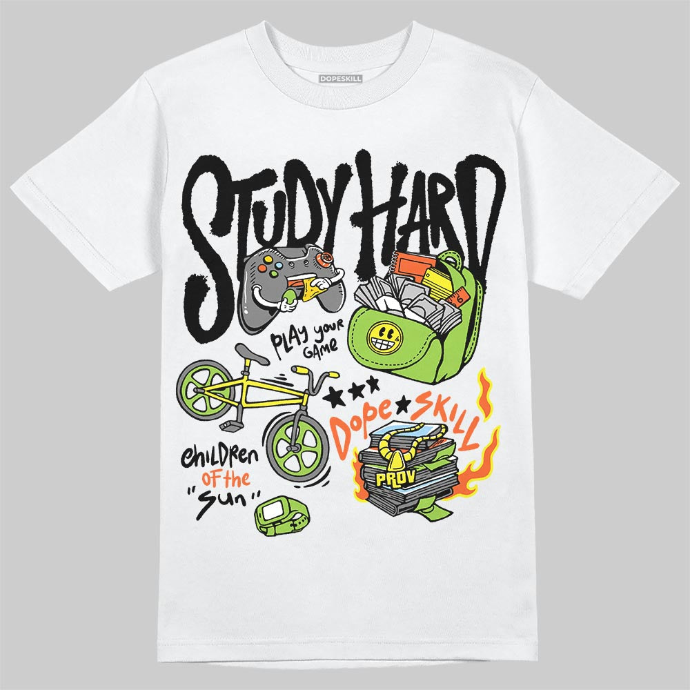 Neon Green Collection DopeSkill T-Shirt Study Hard Graphic
