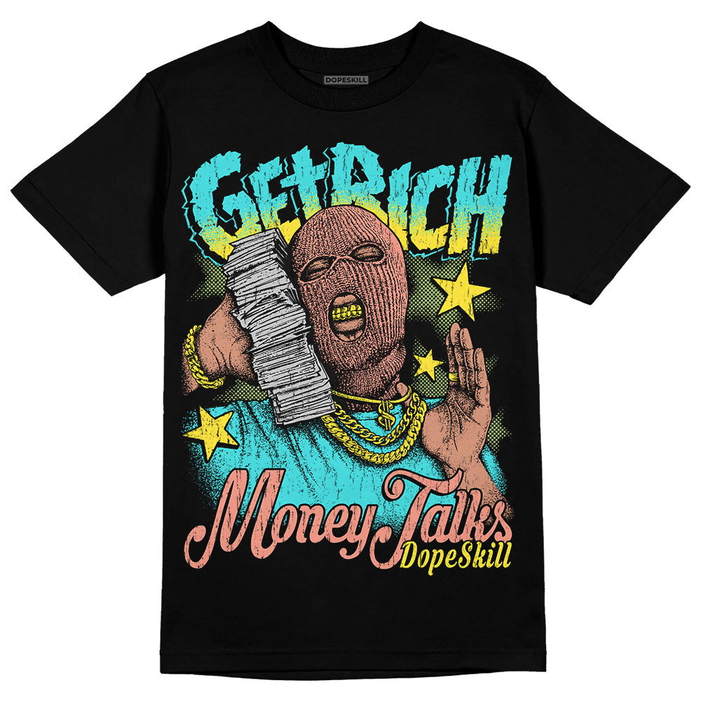 Cyan Burst 9060 DopeSkill T-Shirt Get Rich Graphic
