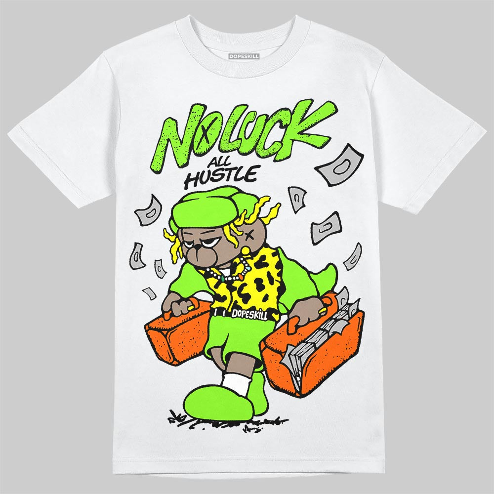 Neon Green Collection DopeSkill T-Shirt No Luck, All Hustle Graphic