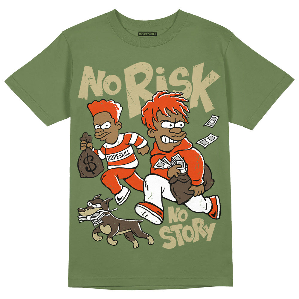 Olive Collection DopeSkill Olive T-shirt No Risk No Story Graphic