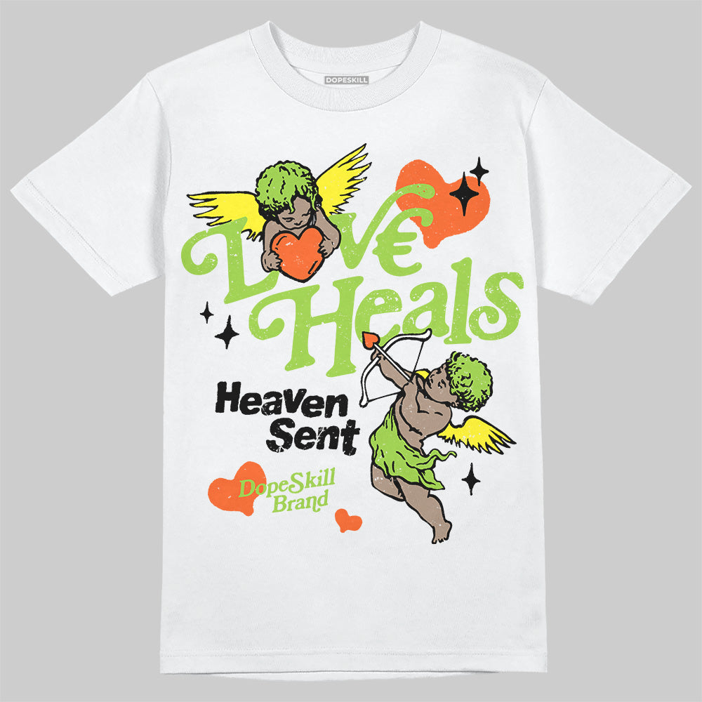 Neon Green Collection DopeSkill T-Shirt New Love Heals Graphic