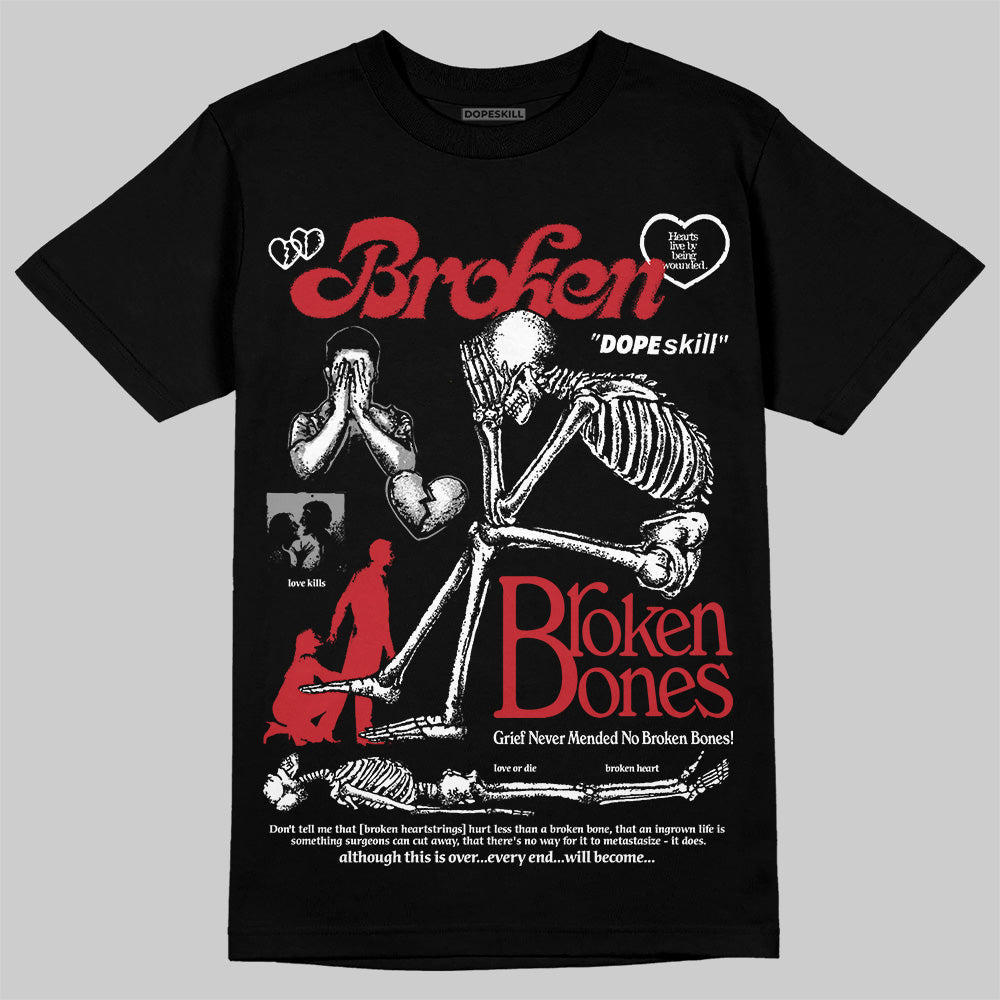 Bred Velvet 11s DopeSkill T-Shirt Broken Bones Graphic