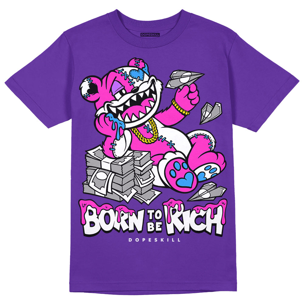 PURPLE Collection DopeSkill Purple T-shirt Born To Be Rich Graphic