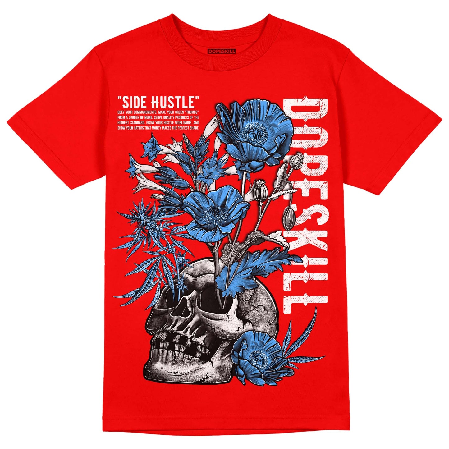 Cherry 11s DopeSkill Varsity Red T-shirt Side Hustle Graphic