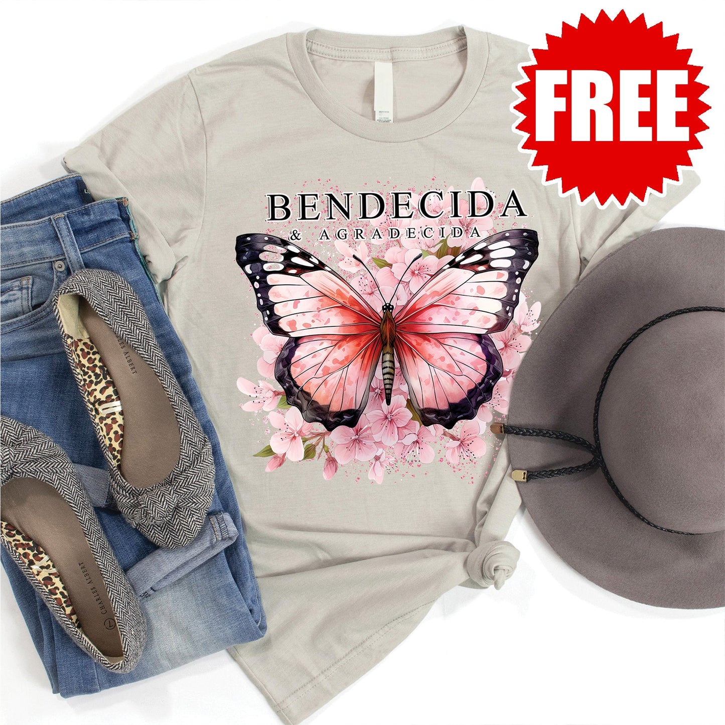 Bendecida Tee - Heather Coconut - 0