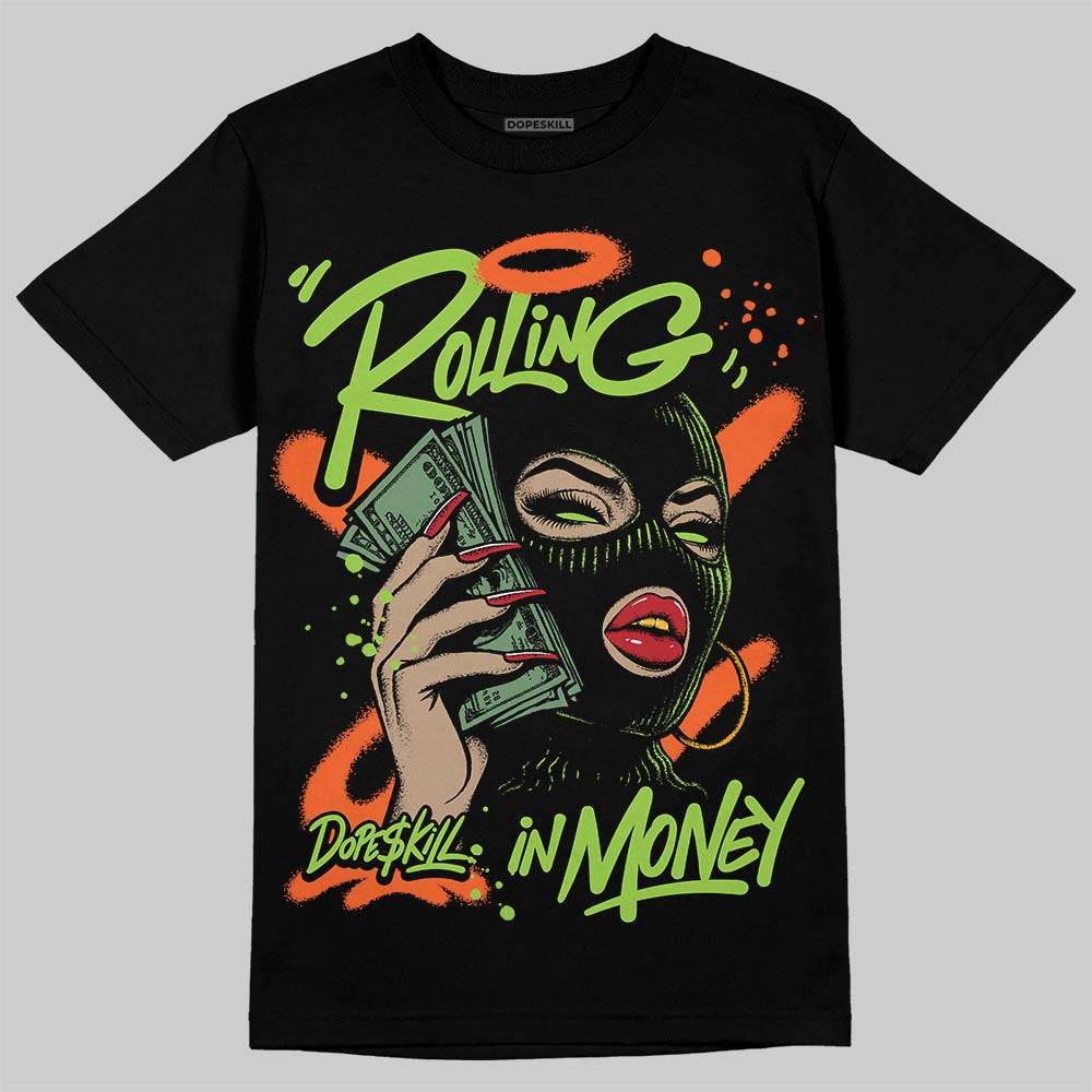 Neon Green Collection DopeSkill T-Shirt Rolling in Money Graphic