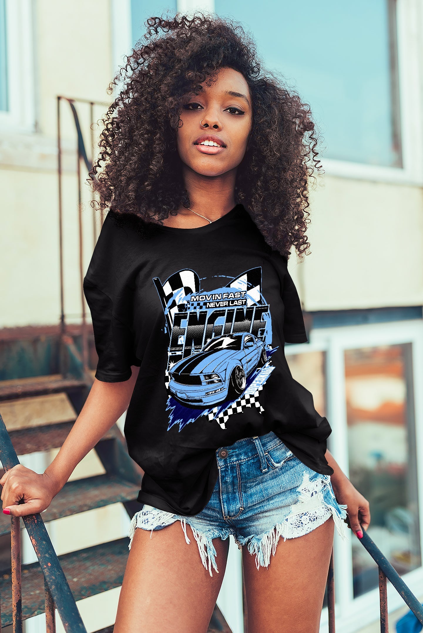 AJ 6 University Blue DopeSkill T-Shirt ENGINE Tshirt Graphic