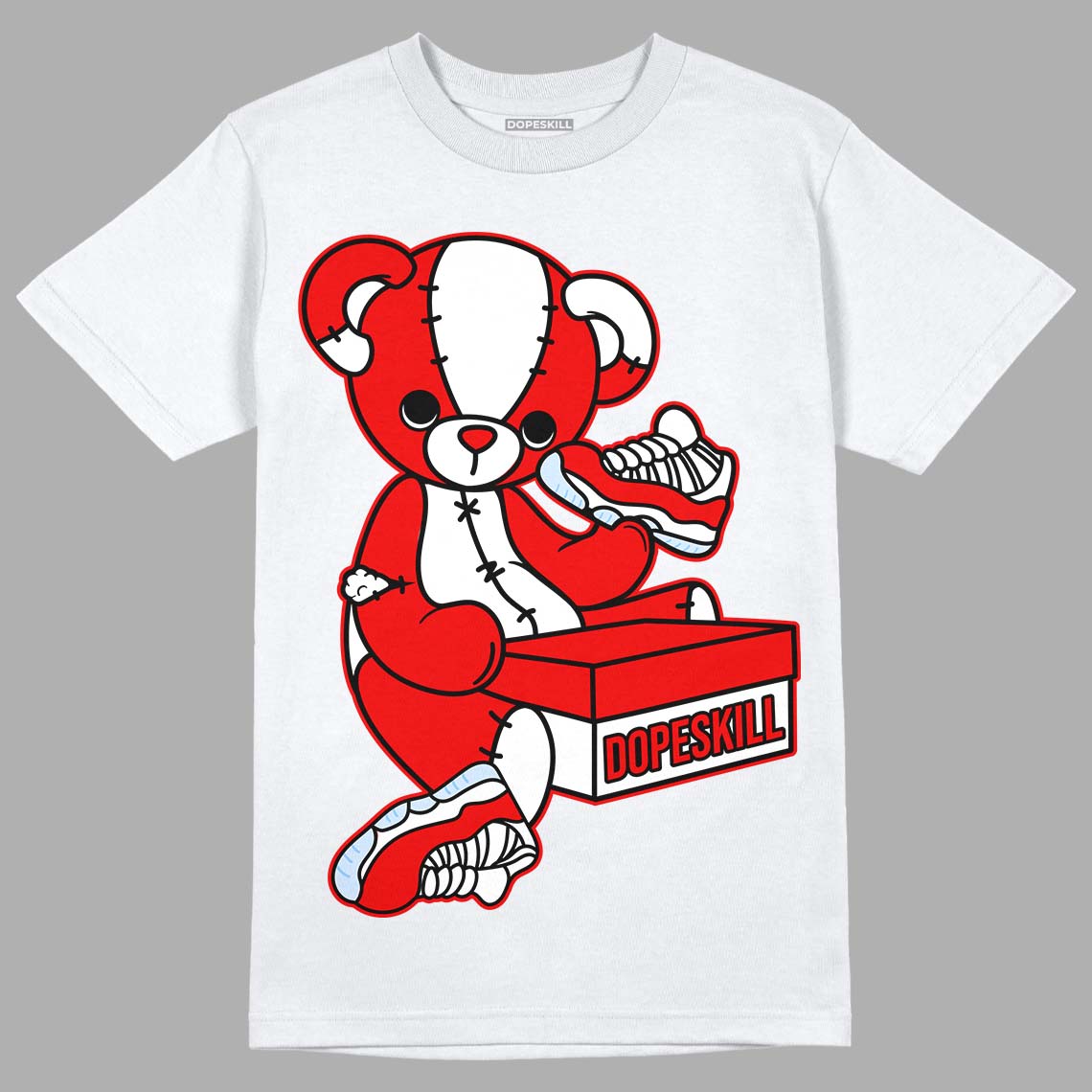 Cherry 11s DopeSkill T-Shirt Sneakerhead BEAR Graphic