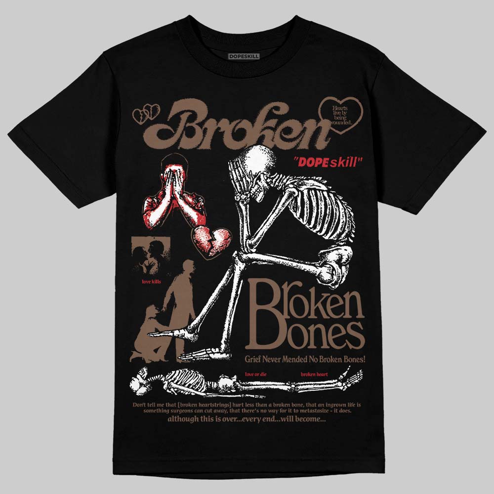 Olive 9s DopeSkill T-Shirt Broken Bones Graphic