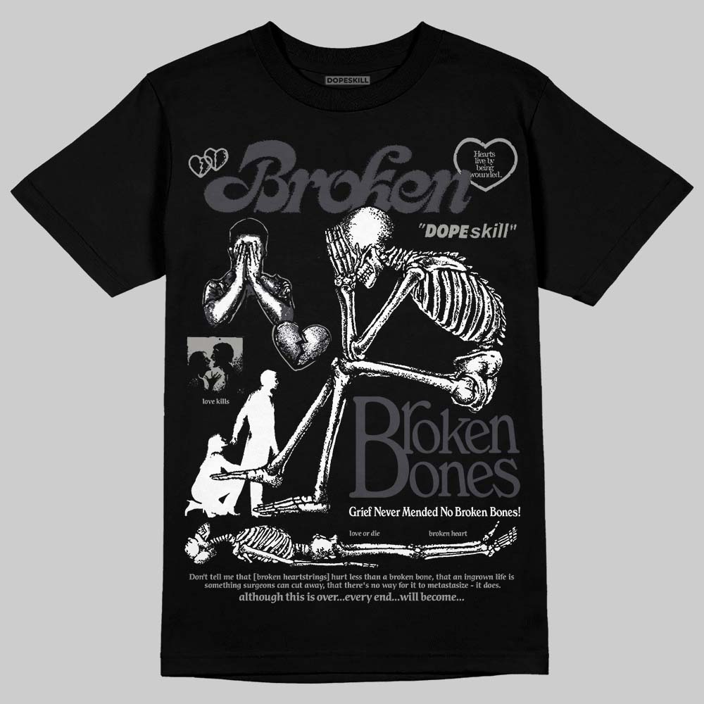 Black Cat 3s DopeSkill T-Shirt Broken Bones Graphic