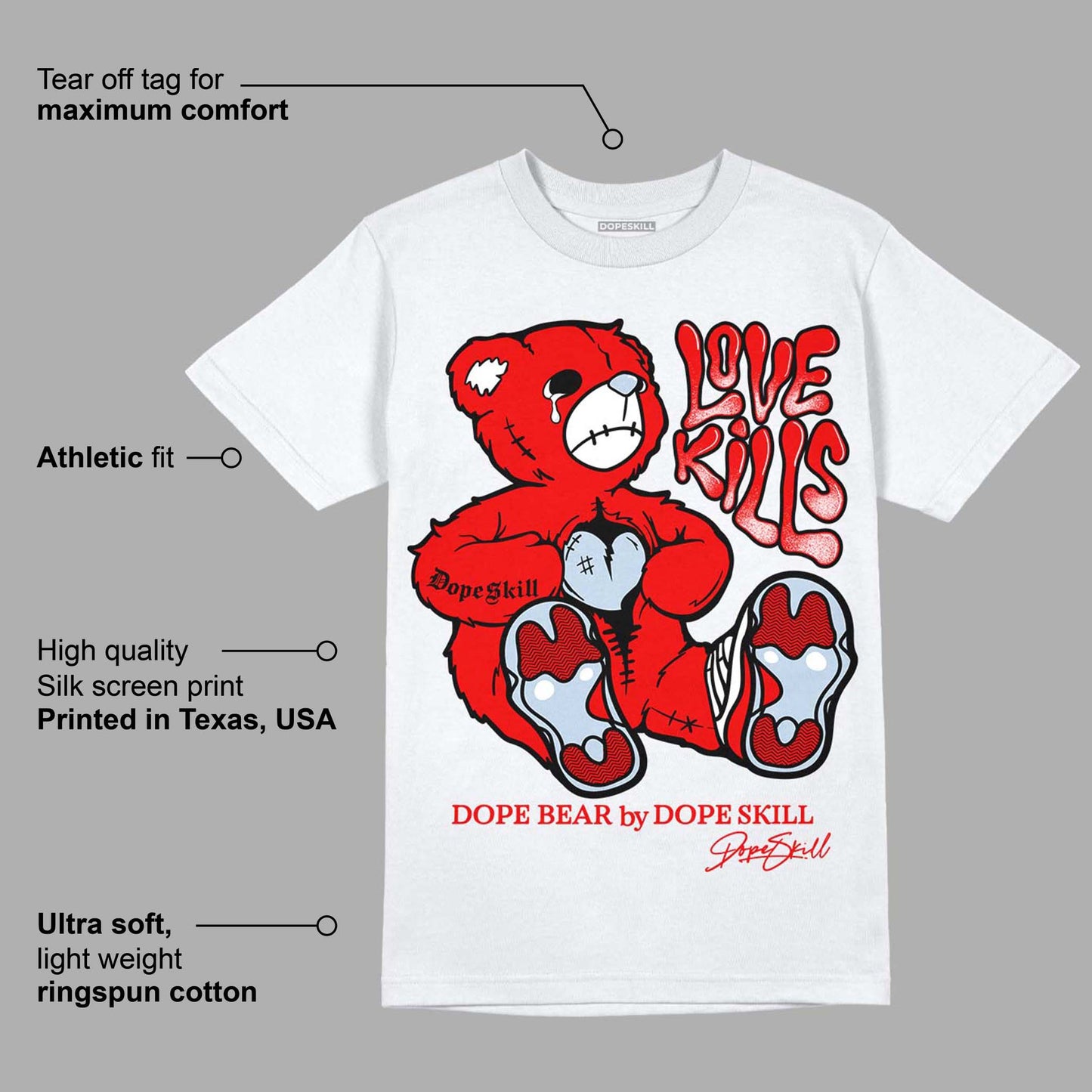 Cherry 11s DopeSkill T-Shirt Love Kills Graphic