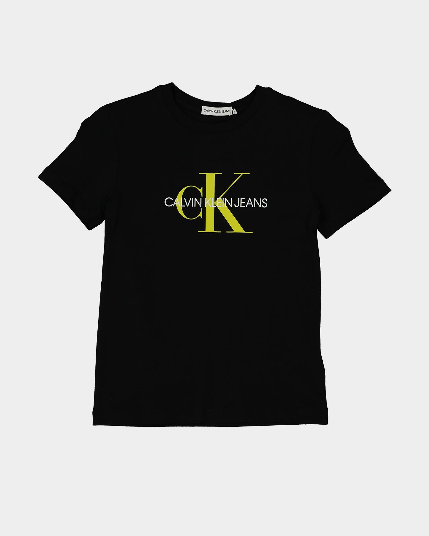Calvin Klein Kid's Monogram Logo T-Shirt Heather Black/Yellow