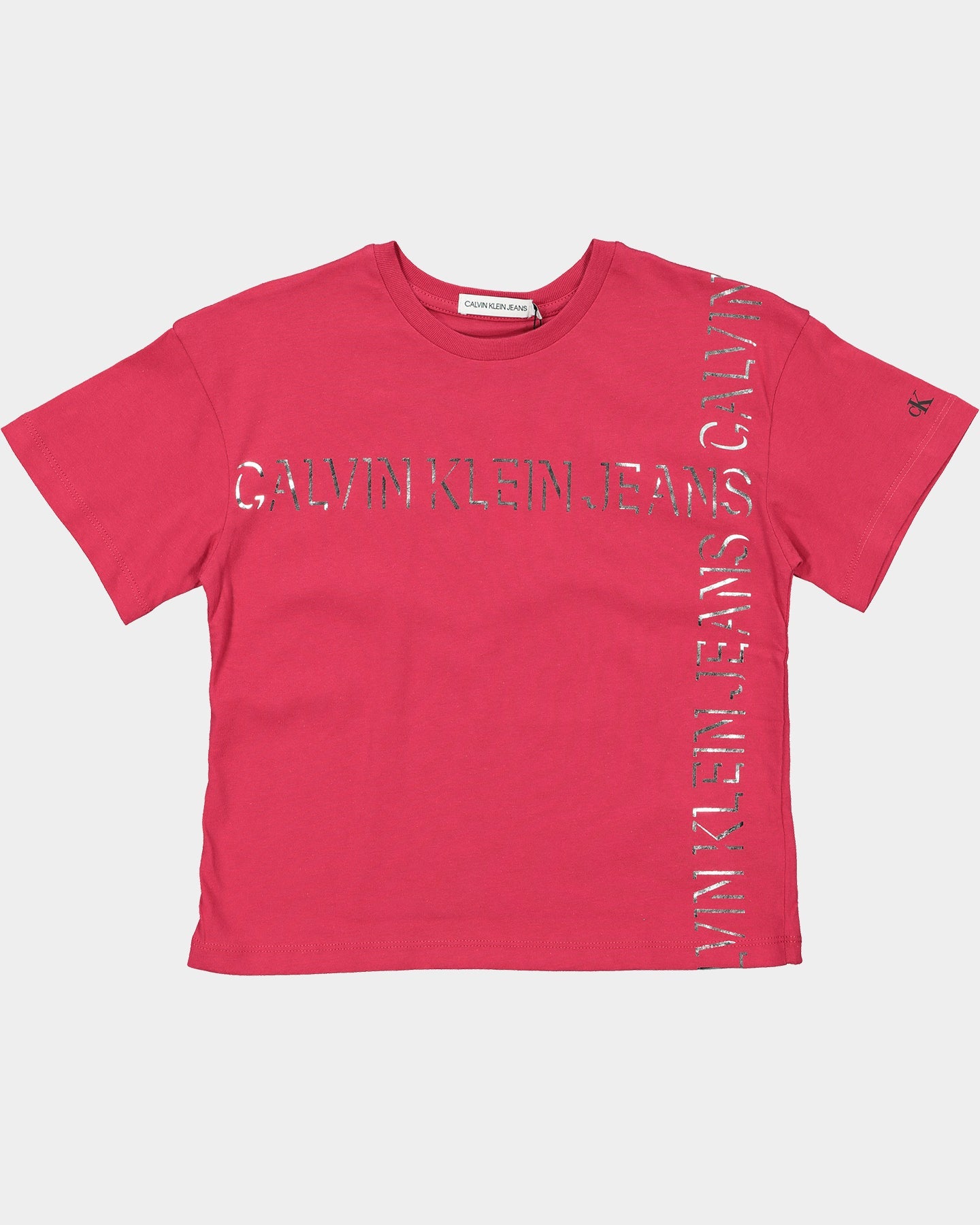 Calvin Klein Kids' Linear Lines Logo T-Shirt Raspberry Smoothie