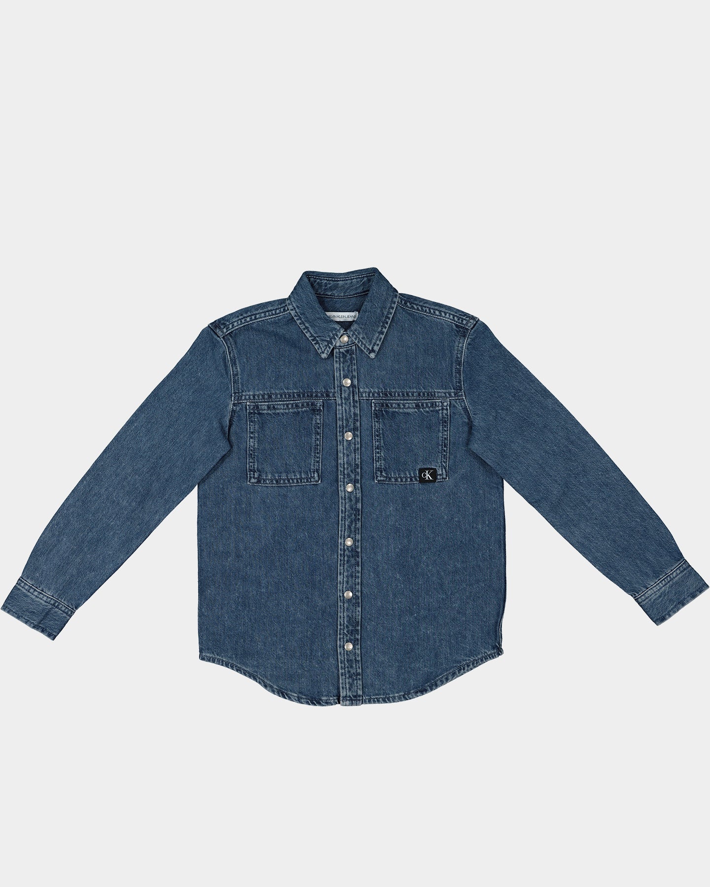 Calvin Klein Kids' Relaxed Denim Shirt Mid Blue Rigid