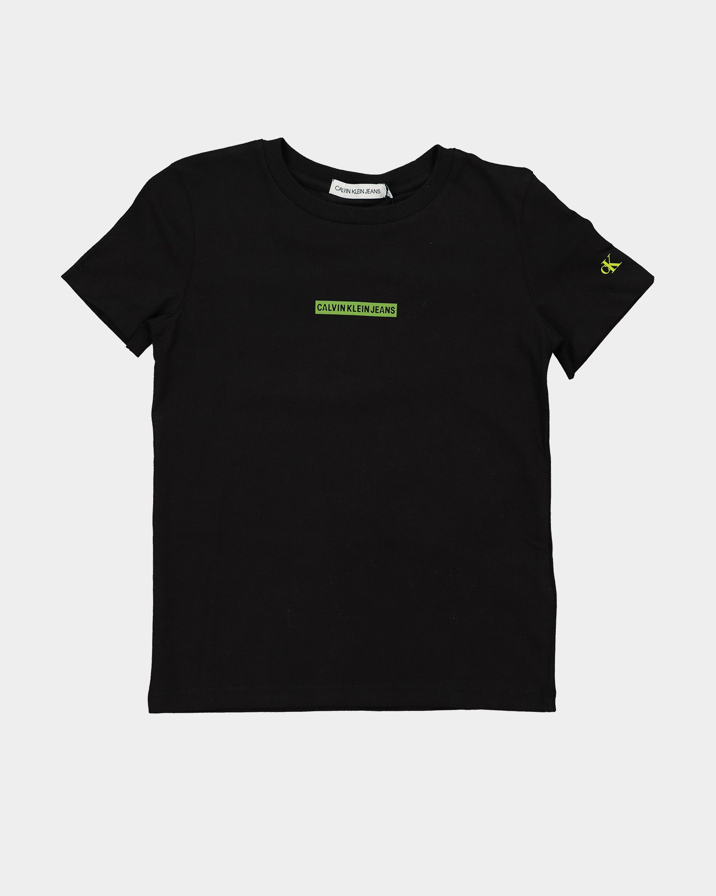 Calvin Klein Kids' Micro Flock Logo Fitted T-Shirt Black