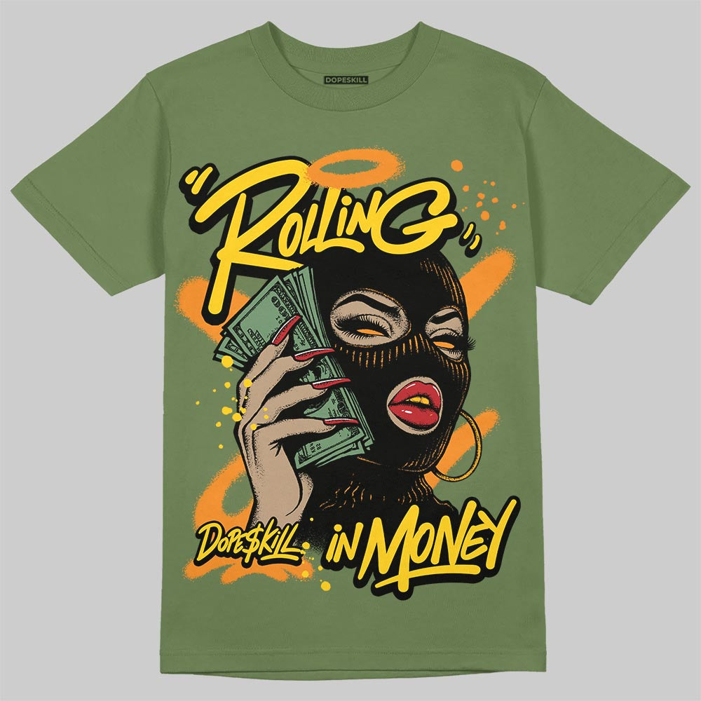 Olive Collection DopeSkill T-Shirt Rolling in Money Graphic