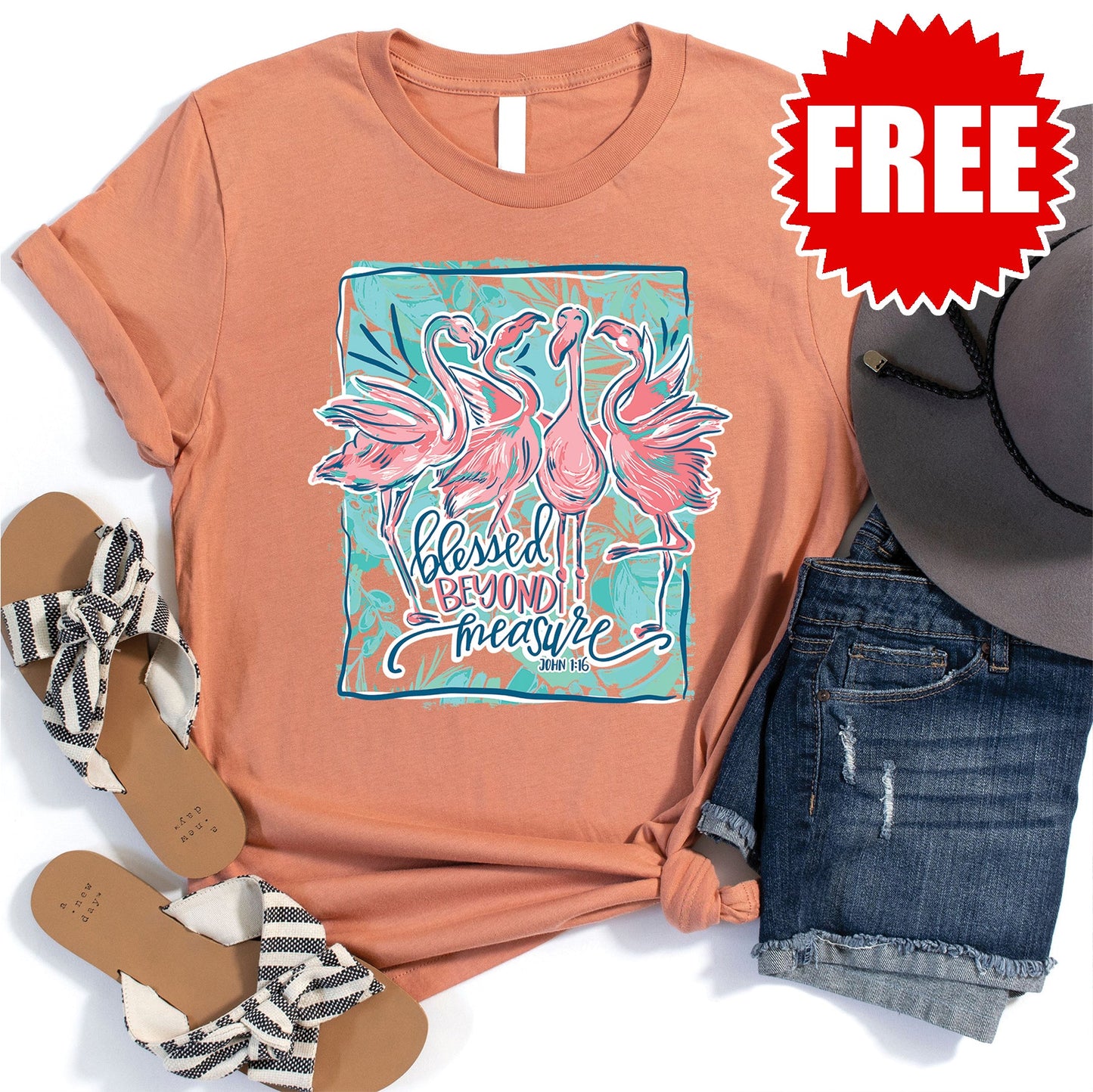 Blessed Beyond Measure Tee - Heather Terracotta - 0
