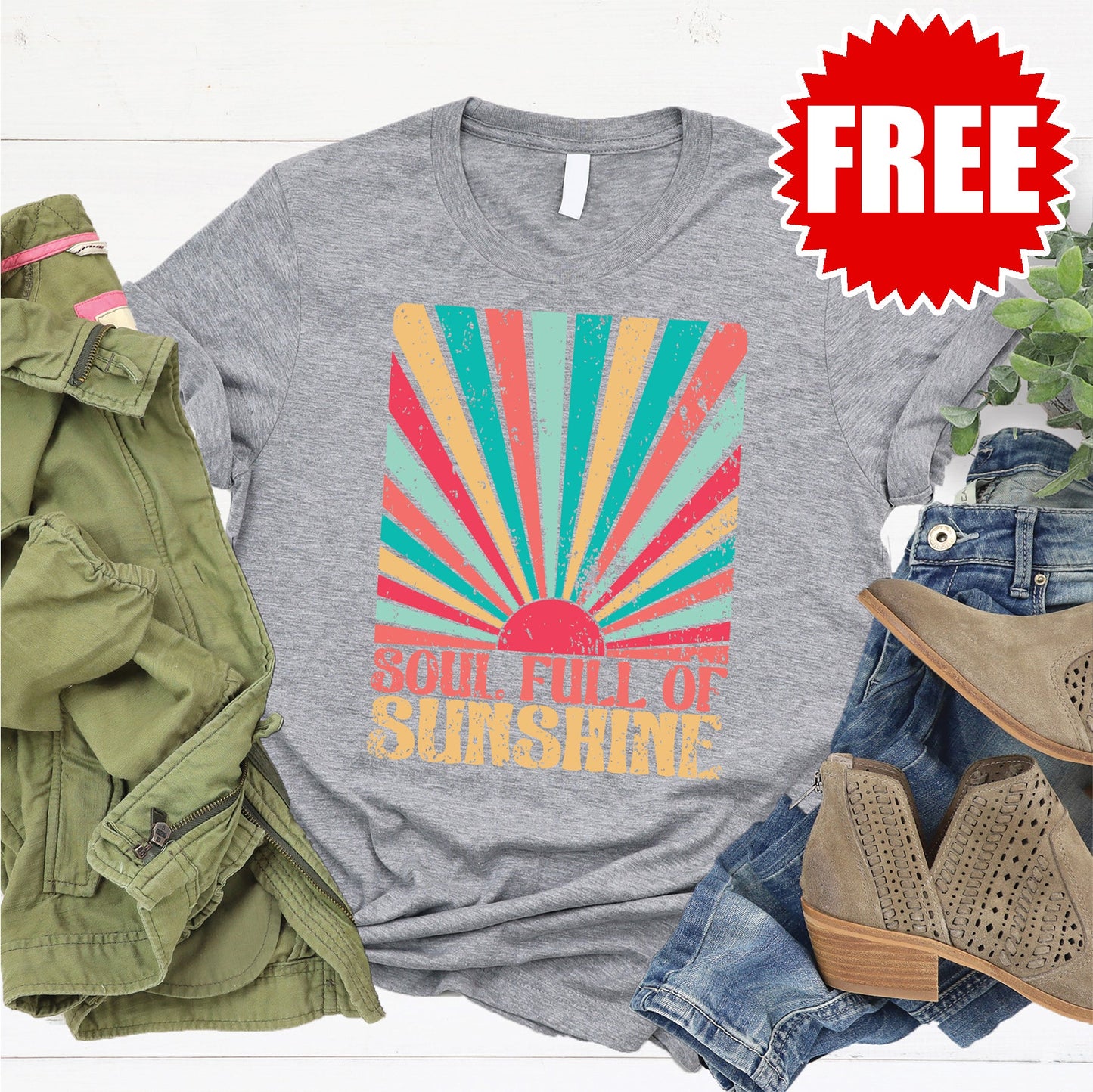 Soul Full of Sunshine Tee - Heather Grey - 0