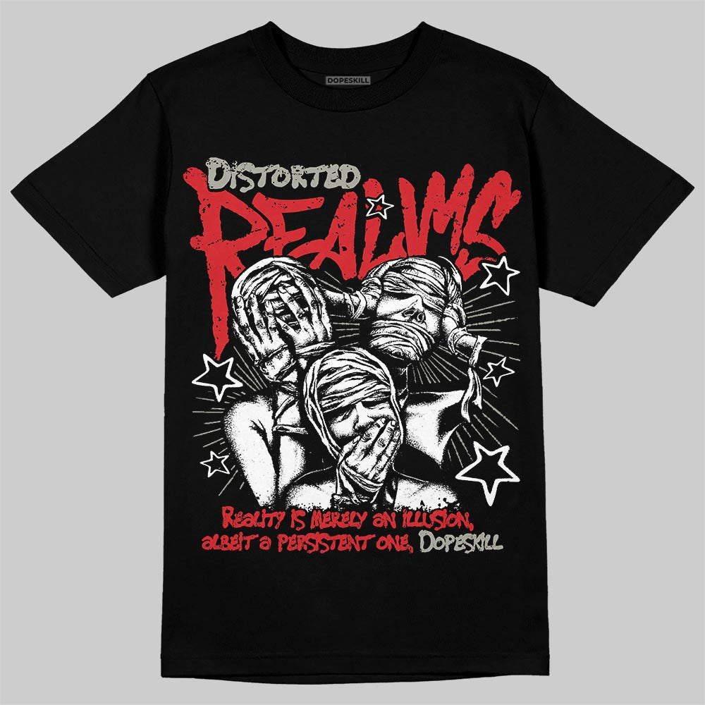 Fire Red 3s DopeSkill T-Shirt Distorted Realms Graphic