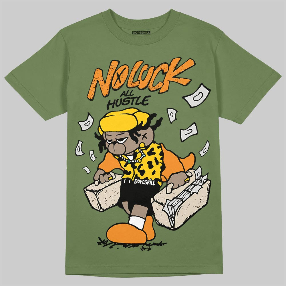 Olive Collection DopeSkill T-Shirt No Luck, All Hustle Graphic