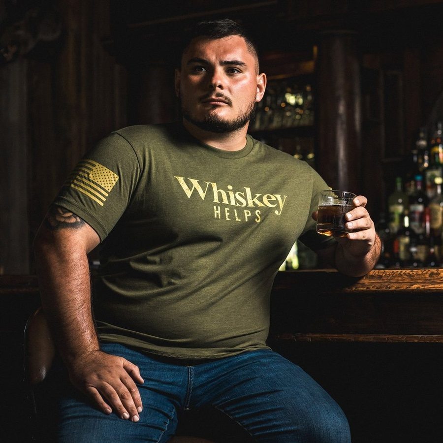 Whiskey Helps‚Ñ¢ T-Shirt - Military Green