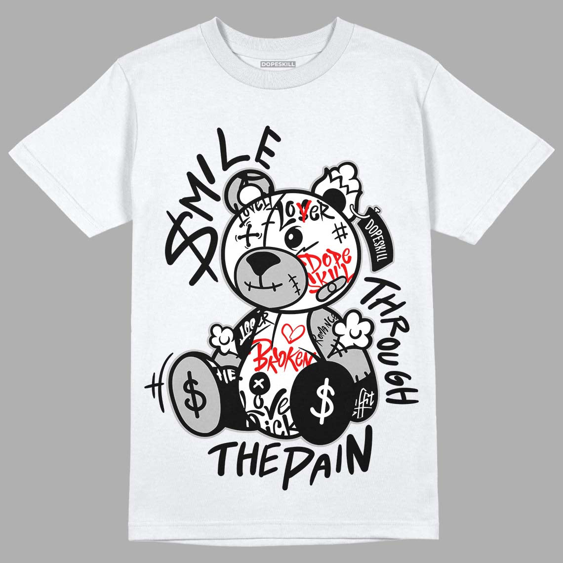 Dunk Low Panda White Black DopeSkill T-Shirt Smile Through The Pain Graphic