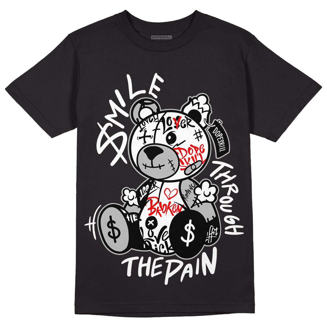 Dunk Low Panda White Black DopeSkill T-Shirt Smile Through The Pain Graphic