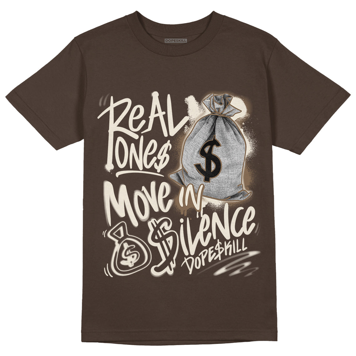 AJ 1 Low OG ‚ÄúReverse Mocha‚Äù DopeSkill Ridgerock T-shirt Real Ones Move In Silence Graphic