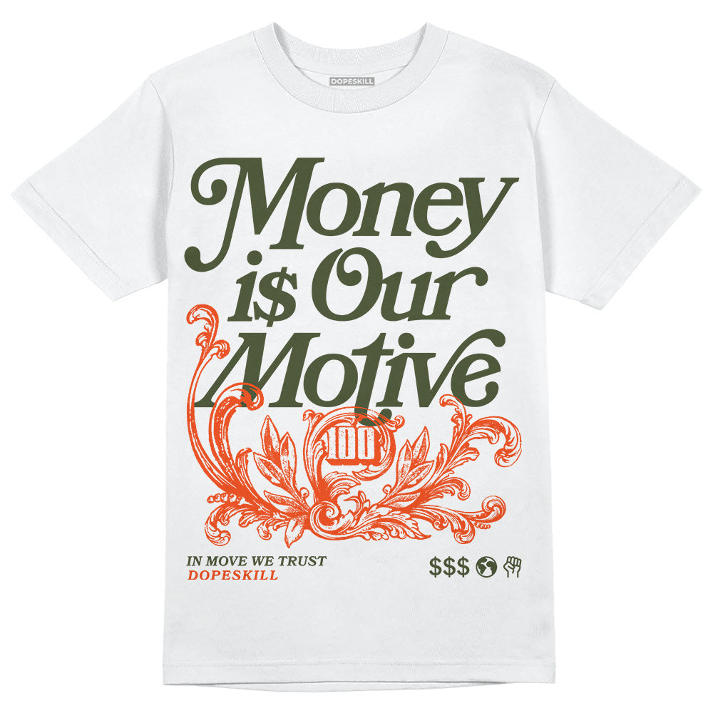 Olive Collection DopeSkill T-Shirt Money Is Our Motive Typo Graphic